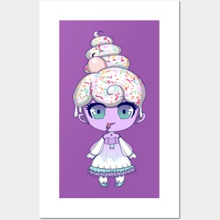 Chibi Ice Cream Girl Posters and Art